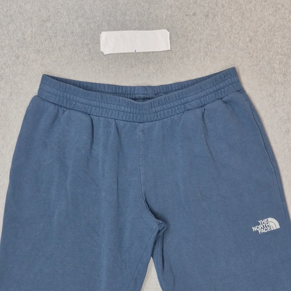 The North Face Men Activewear Pants L/G Blue Sweatpants Fleece Logo
